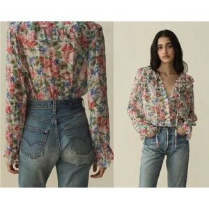 Doen Silk Solange Top in Tulip Grove